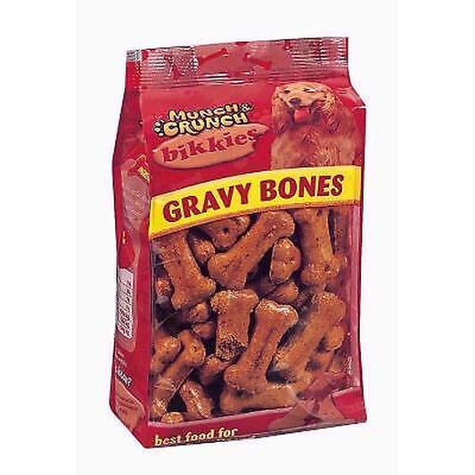 Munch & Crunch Bikkies Gravy Bones 300G Bag Tasty Dog Treats