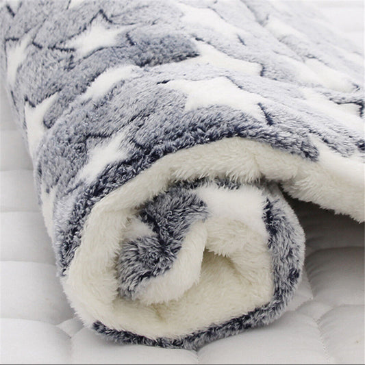 WARM PET BLANKET PAD CAT DOG BED SOFT FLEECE MAT WARM THERMAL RUG Pet Beds